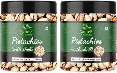 NATURE CONNECT Roasted & Salted Pistachio with Shell Fresh | Jar Pack Pistachios(2 x 200 g)