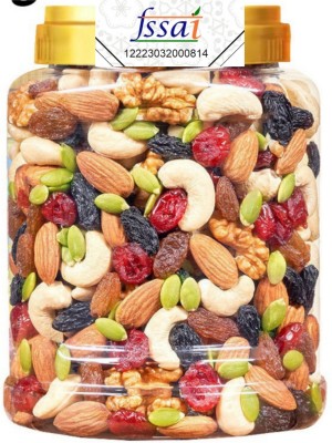 HAI PRABHU Mix Dry Fruit | Panchmeva | 1000GM | JAR Almonds, Cashews, Apricots, Amla, Dry Dates, Kiwi, Raisins, Pistachios(1000 g)