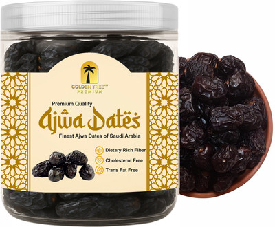 Golden Tree Premium Ajwa Dates, Khajur, Khajoor, Juicy & Delicious Khajoor, Instant Energy Dry Dates(1 x 250 g)