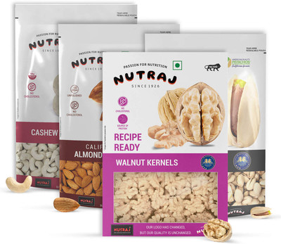 Nutraj Dry Fruit Combo Pack California Roasted Salted Pistachios, California Almonds, Cashews, Pistachios, Walnuts(4 x 250 g)
