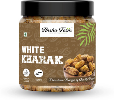 anshu farm White Kharak | Dry Dates | Naturally Sweet & Nutritious Dry Dates(1 x 250 g)