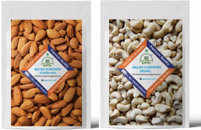 BalSo Almonds 1Kg And Cashews 1Kg Pack of 2 Dry Fruits (2*1Kg) Almonds, Cashews(2 x 1 kg)
