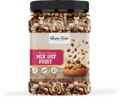 anshu farm Mixed Dry Fruits | Rich in Protein & Fiber | Healthy Snack | Daily Nutrition Almonds, Cashews, Raisins, Apricots, Walnuts, Dates(1 x 500 g)