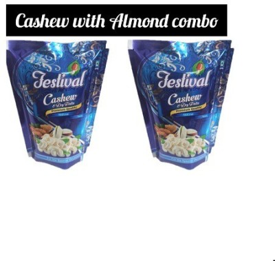ANDRAMART Combo pack of Premium Cashew (Kaju) with Almond (Badam) 200 gm Cashews, Almonds(2 x 100 g)