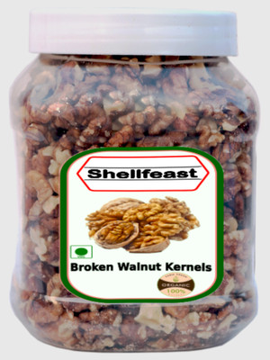 Shellfeast Broken Walnut Kernels In Food Grade Jar, Akhrot Giri Walnuts(1 x 500 g)