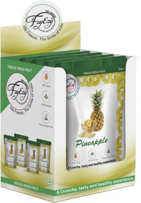 FZYEZY Freeze Dried|Snacks|Dehydrated|Healthy Pineapple Fruits Mock-Up Box-1(4 Pouch) Pineapple(80 g)