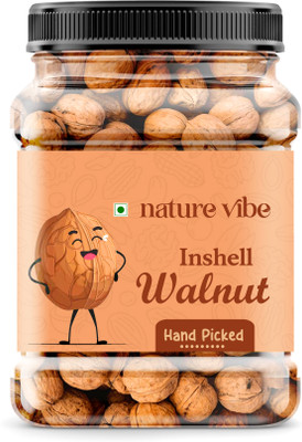 Nature Vibe Walnut Inshell Whole 1kg Pouch|Akhrot|Dry Fruits & Nuts|Grocery Walnuts(1 x 1000 g)