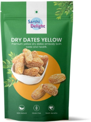 Sarthi Delight Golden Yellow Dry Dates 400gm | Sweet & Chewy Natural Fruit for Immunity Dry Dates(1 x 400 g)