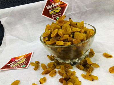 INDIAN MANWAR Dried Indian Yellow Kishmish, Pilli Kishmish (100g) Raisins(1 x 100 g)