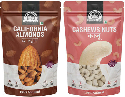 WONDERLAND Almonds & Cashews Combo Pack Of 2 (200g Each) Cashews, Almonds(2 x 200 g)
