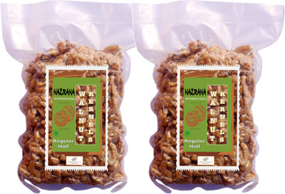 Nazrana International Walnut Kernels Regular Half Halves Without Shell Walnuts, Akhrot Giri Magaz Walnuts(2 x 0.5 kg)