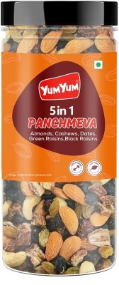 YUM YUM Mix Dry Fruits - Panchmeva - Almond,Cashew,Dates,Black Raisin,Green Raisin 250g-(250 g)
