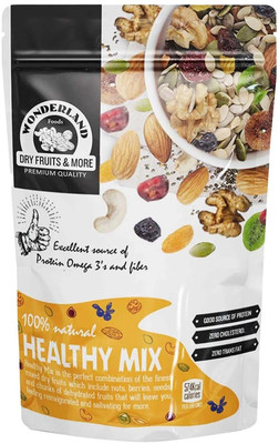 WONDERLAND Foods 10 in 1 Healthy Mix 200g | Mixture of 10 Dry Fruits, Seeds and Berries Almonds, Cashews, Walnuts, Raisins(1 x 200 g)