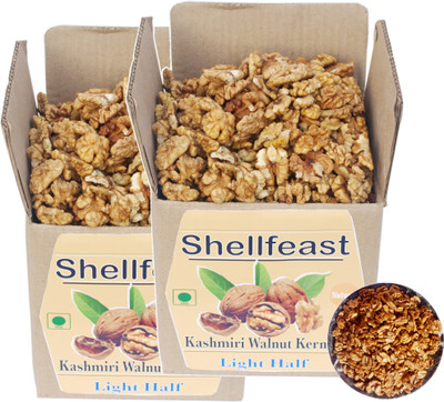 Shellfeast Light Half Walnut Kernels, Premium Walnut Kernels Without Shell, Akhrot Giri Walnuts(2 x 400 g)