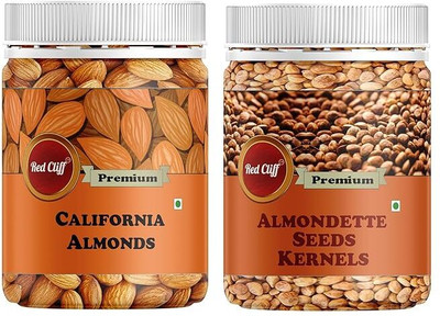 RED CLIFF California Almonds & Almondette Seeds Kernels Dry Fruits | 450g |) Almonds, Assorted Seeds & Nuts(2 x 225 g)