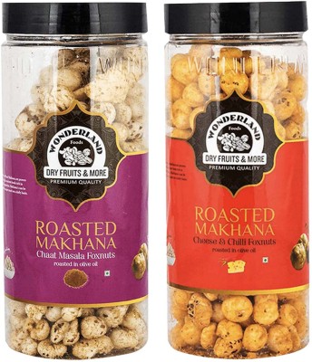 WONDERLAND Roasted Makhana Cheese And Chilli & Chaat Masala Foxnuts Assorted Nuts(2 x 100 g)