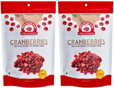WONDERLAND Sliced Cranberries Dried Fruits Combo Pack of 2 (200g Each) Cranberries(2 x 200 g)