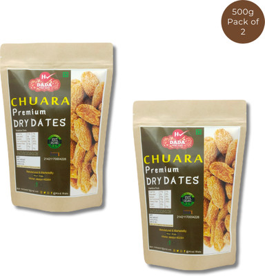 DADA New Premium Dry Dates (Chuara) Pack of 2 500 Each Dry Dates(2 x 500 g)