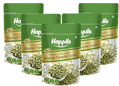 Happilo Premium Roasted Pumpkin Seeds for Eating , Lightly Salted for Healthy Diet Assorted Seeds & Nuts(5 x 200 g)