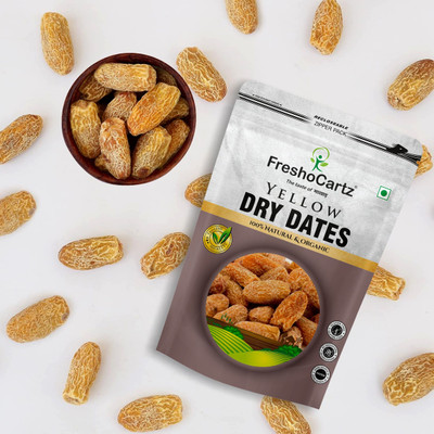 FreshoCartz Yellow Dates | Kharak | Chuhara | Chuara | Khajur | Khajoor | Dry fruits Dates | Dates(1 x 1 kg)