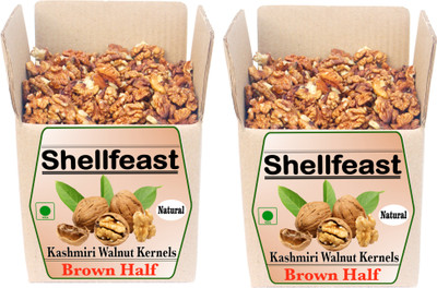 Shellfeast Walnut Kernels Brown Half Halves, Kashmiri Akhrot Giri Walnuts(2 x 1 kg)