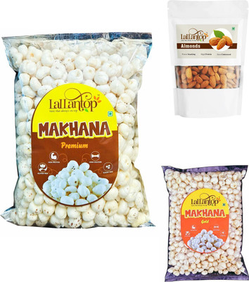 LALLANTOP Makhana gold 100g | Makhana Premium 250g | Almonds 250g Dry Fruits Combo Fox Nut, Almonds(3 x 250 g)