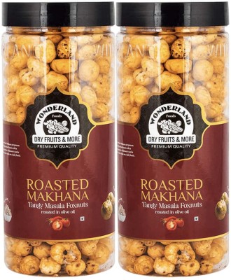 WONDERLAND Makhana Premium Tangy Masala Foxnuts (Pack of 2-100g Each) Assorted Nuts(2 x 100 g)