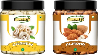 Zoussto Cashew Almond Dry Fruits Combo 500g, Crunchy Kaju Badam Cashews(2 x 250 g)