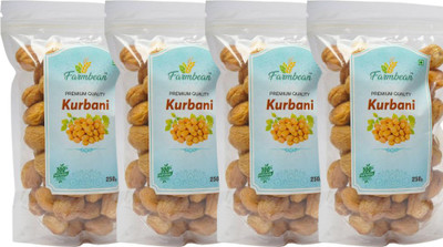 Farmbean Premium Dried Apricots / Jardalu / Kurbani / Khubani (1 Kg ) Vegan, Sun Dried Apricots(4 x 0.25 kg)
