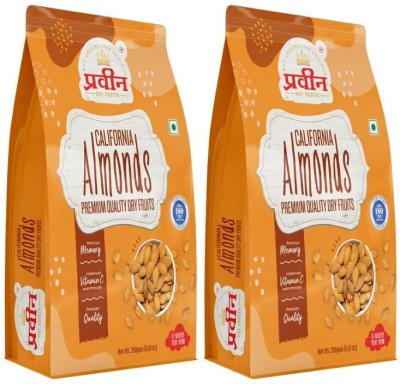 PRAVEEN Nutritious & Delicious Natural Premium Raw California Almonds Whole Value Pack Almonds(2 x 250 g)