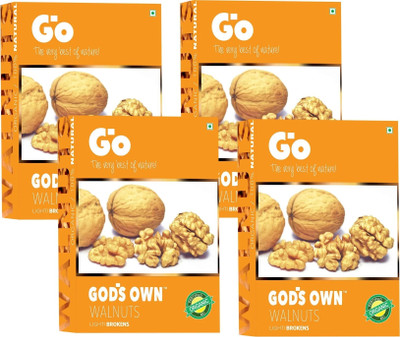 Go Organic Light Broken Walnuts kernels 1 Kg (Pack of 4) Each 250gm Walnuts(4 x 250 g)
