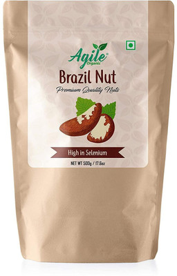 Agile Organic Jumbo Brazil Nuts 500g | Immunity Boosting | Rich in Selenium | Brazil Nuts(500 g)