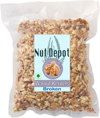 Nut Depot Walnuts Broken Kernels, Akhrot Tukda Giri, Walnut Kernels Without Shell Walnuts(500 g)