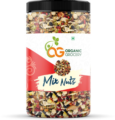 Organic Grocery Mix Dry Fruits And Nuts Almonds, Pistachios, Cashew, Apricot (1kg) Assorted Seeds & Nuts  (1 Kg) For Rs. 399 @ 60 %