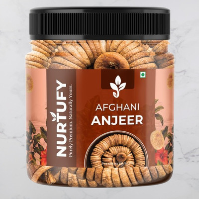Nurtufy Afghani Anjeer | No Added Sugar | Pure Dried Figs Snack Figs(1 x 500 g)