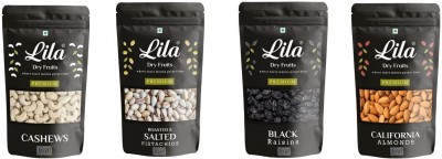 lila dry fruits Almond(250gm), Cashew (250gm), Pistachios (250gm) & Black Raisin(250 gm) Combo Almonds, Cashews, Pistachios, Raisins(4 x 250 g)