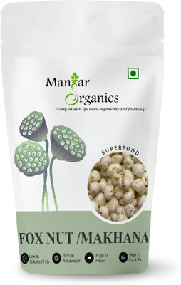 ManHar Organics Makhana/Lotus Seeds | Phool Makhana | Gorgon Nut Puffed Kernels Fox Nut(2 x 250 g)
