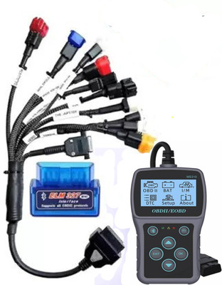 Obdking All Bike OBD Cable w/t Ms310 Bs6 Bike Scanner + Elm327 Obd Tool OBD Interface