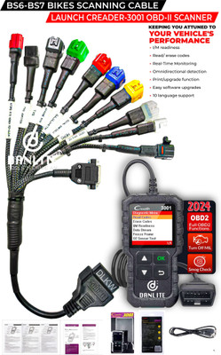 DLKW Danlite BS6-BS7 Bike Scanning Cable With Launch OBD-II Scanner OBD Reader
