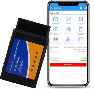 MODAXE ELM327 V2.1 Vehicle Diagnostic Scanner ODB2/OBDII Android Advanced Chipset OBD Reader