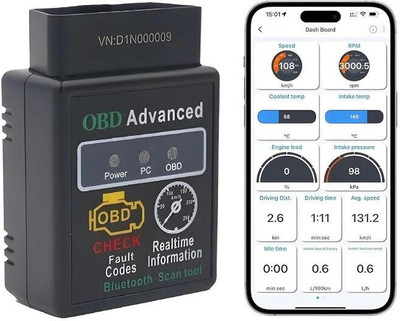 dhruv hub Plug-in Car OBDII 2 OBD2 Bluetooth Scanner ELM327 Diagnostic OBD Reader