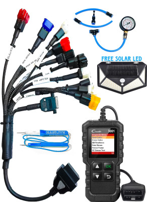 DANLITE TOOLS AND TECHNICIAN High Quality Moulded Universal 11 Cord BS6 Bike Cable And Launch CR3001 Scanner OBD Reader