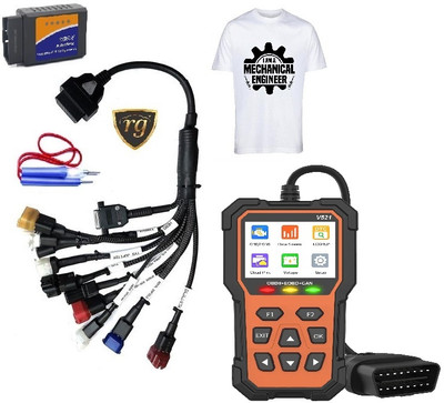 RG BIKE SCANNING 11 IN 1 CABLE, V521 SCANNER, T-SHIRT, WIRINGTESTER WITH ELM OBD Reader