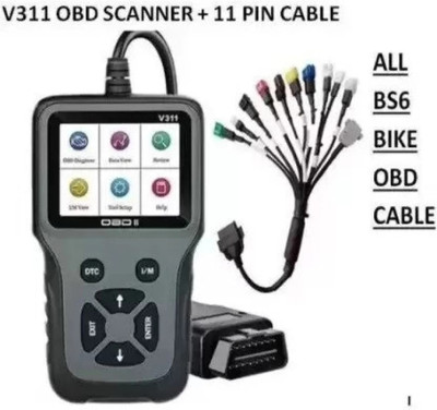 RG V311 OBD SCANNER + 11 connector obd cable for all BS6 BIKES OBD Reader
