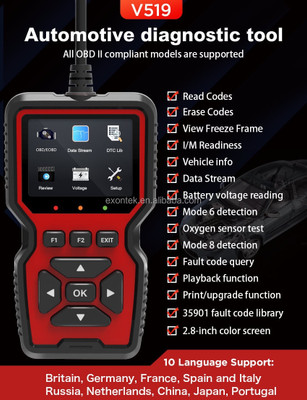 RG V519 avto OBD2 scaner For car EOBD OBDII Fault Code Reader Erase Code OBD Reader