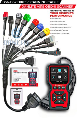 DLKW Danlite Bs6 Bs7 Bikes Scanning Cable With V519 OBD Scanner E-20 Special OBD Reader