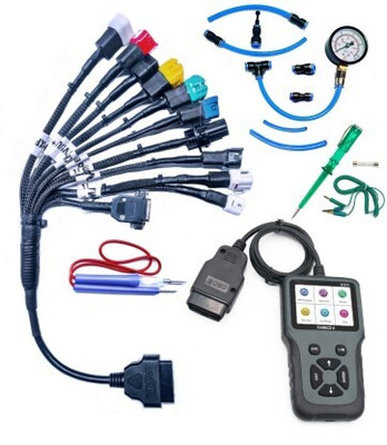 Obdking All Code Scanner Launch CR3001 Universal All in One 11 Cord All BS6 Bike Cable OBD Interface