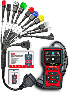 RG BS6 Bike 11 Cord Diagnostic Cable Set with V519 OBD-II Scanner OBD Reader