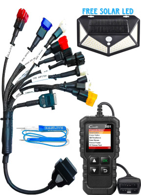 DANLITE TOOLS AND TECHNICIAN Launch CR3001 Scanner Heavy Moulded Universal All in One 11 Cord BS6 Bike Cable OBD Reader