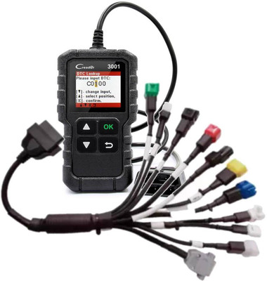 FREEFACE High Quality Moulded Universal 11 Cord BS6 Bike Cable And Launch CR3001 Scanner OBD Reader